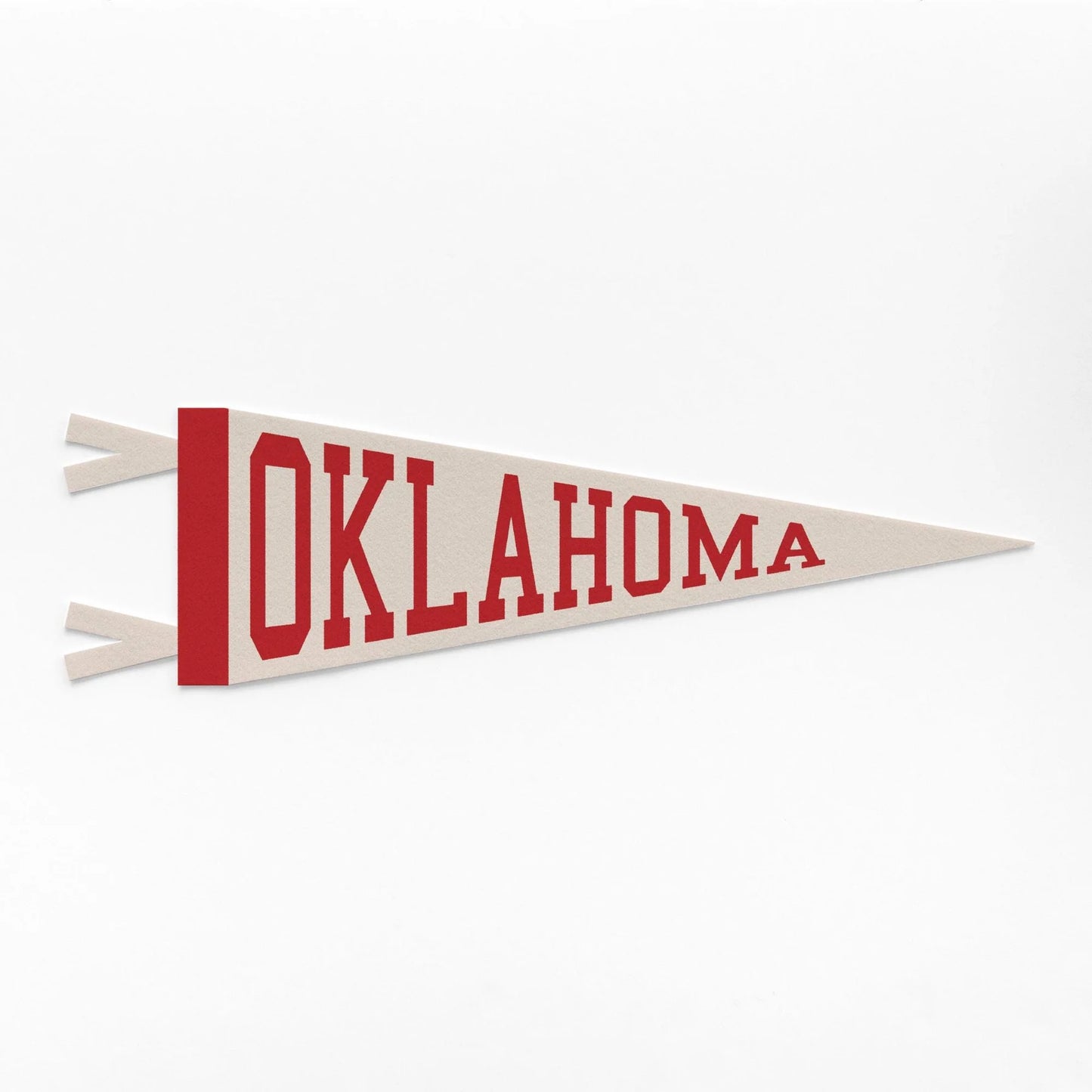 Oklahoma Felt Pennant - Cream/Red