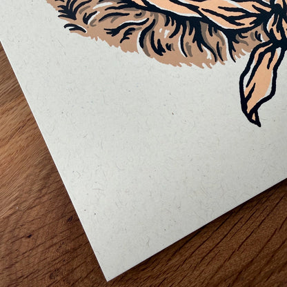 Golden Retriever Cowdog -Signed 8x10in Silkscreen Print
