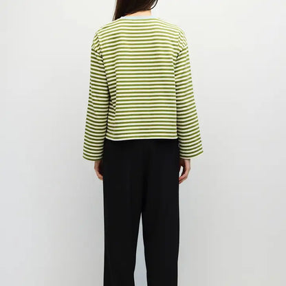 The Jessie Top - Olive/Cream/Blue