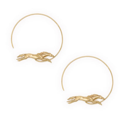 Calliope Horse Hoop Earrings Brass