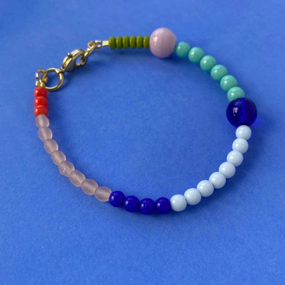 Colourful Beaded Bracelet, Multicolour Statement Bracelet