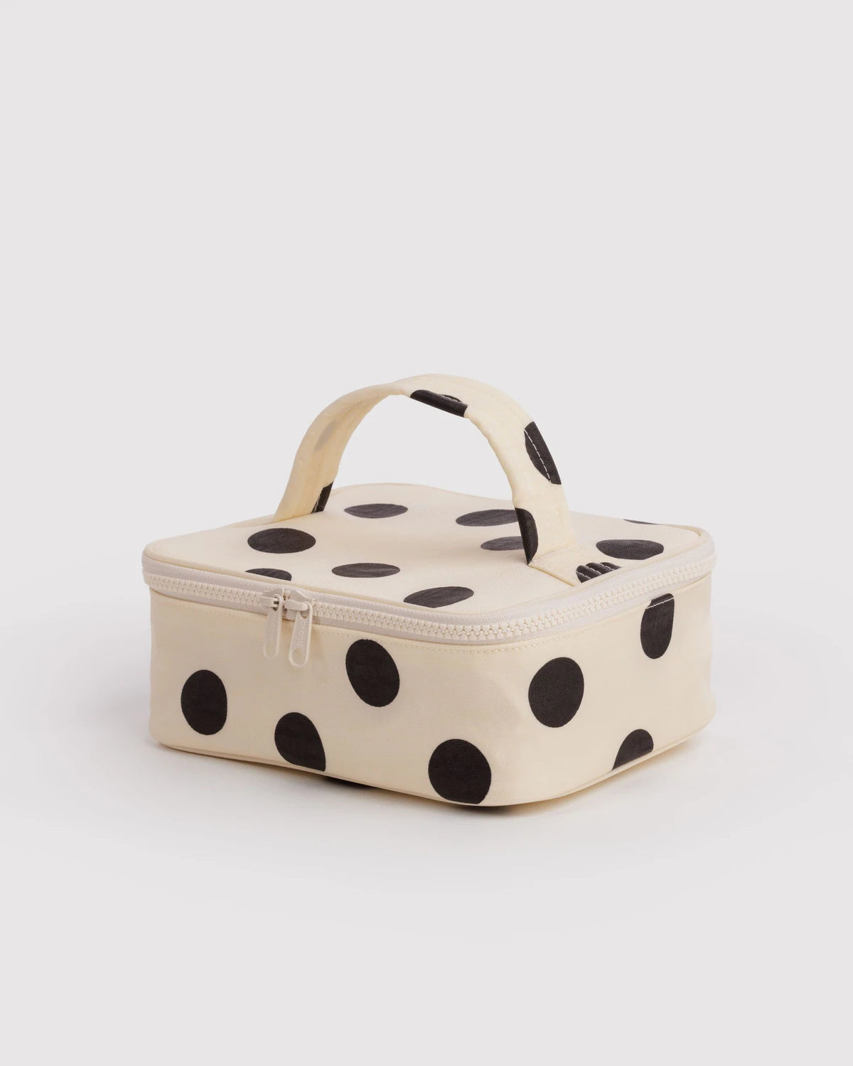 Small Cosmetic Case - Cream & Black Polka Dot