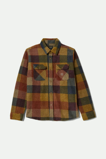Bowery L/S Arctic Stretch Fleece - Rust/Copper Plaid