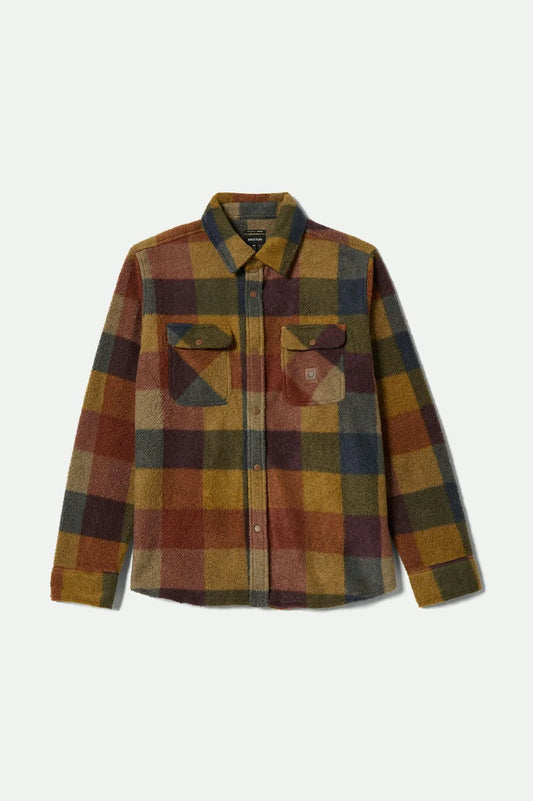 Bowery L/S Arctic Stretch Fleece - Rust/Copper Plaid