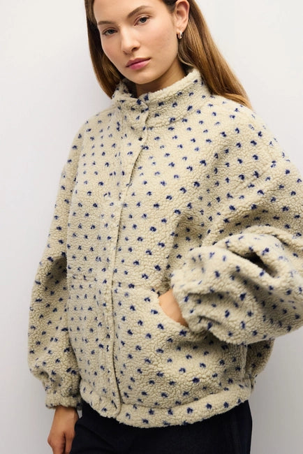 The Leslie Jacket - Taupe/Blue