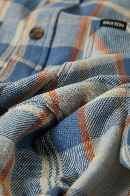 Vintage Wash Flannel - Blue/Orange