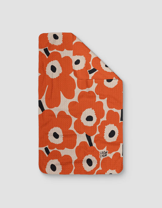 Chubby Flowers - Orange Tea Towel