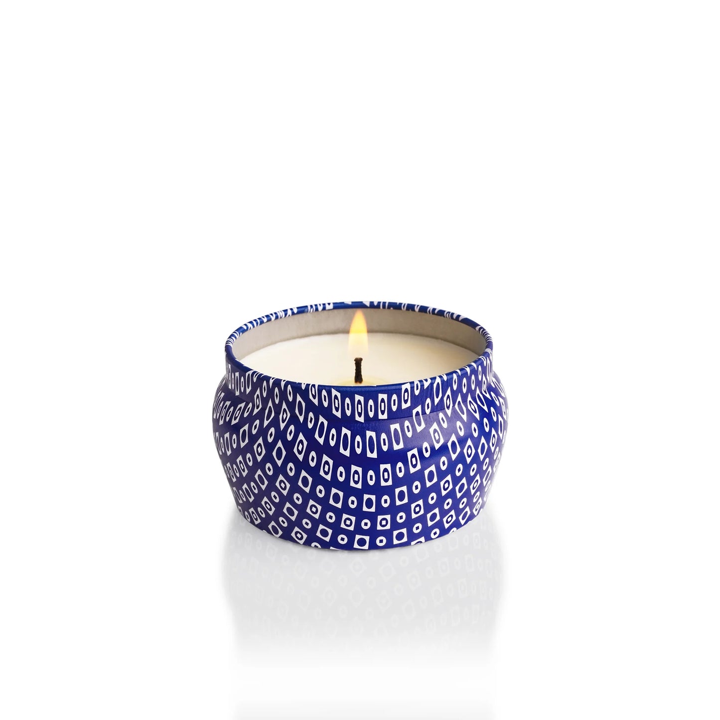 Blue Printed Mini Tin - Coconut Santal