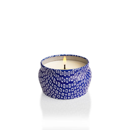 Blue Printed Mini Tin - Coconut Santal