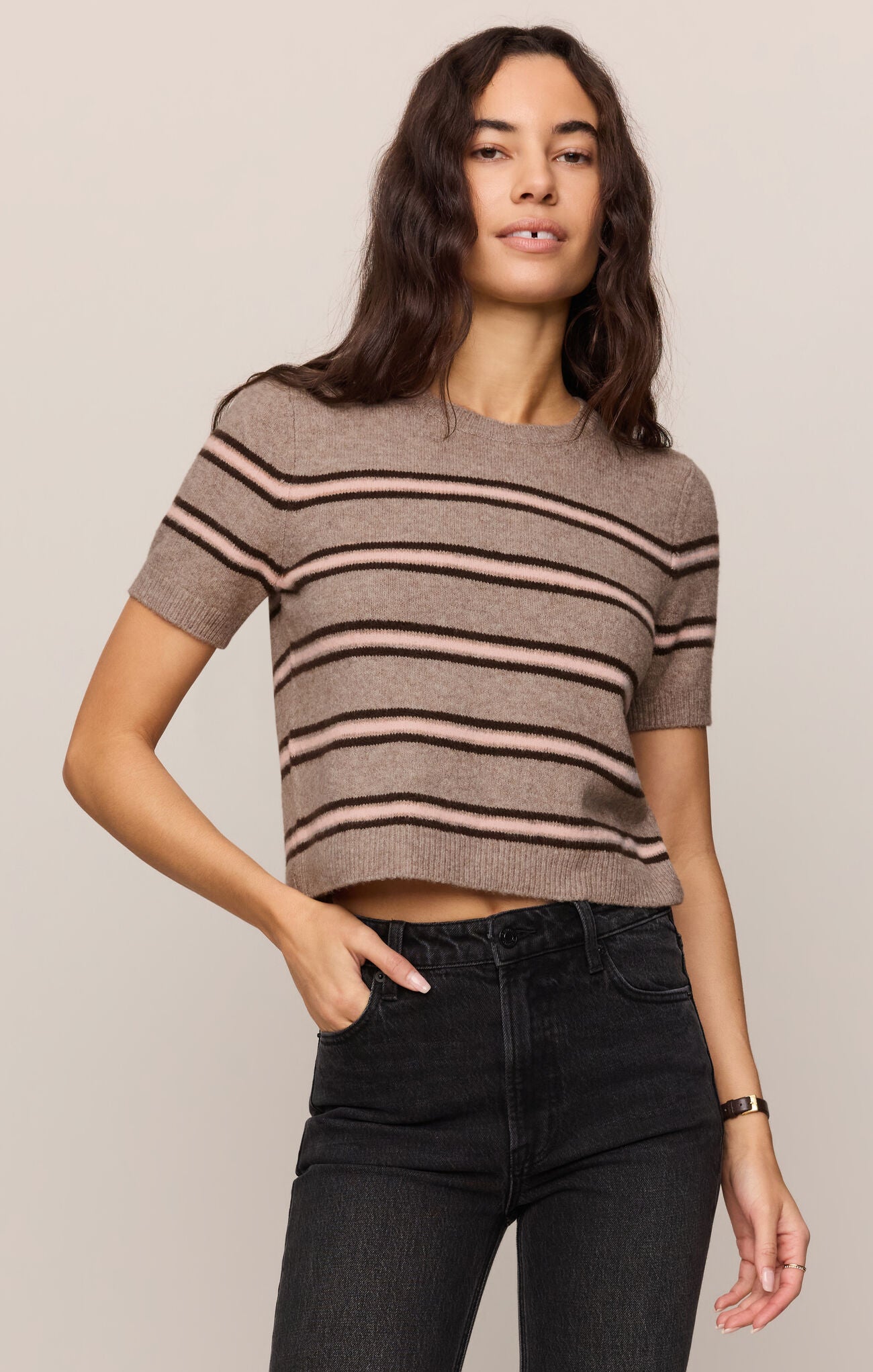 Gatewood Stripe Sweater - Heather Ash