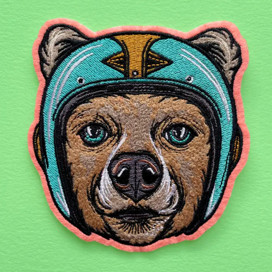 Moto Bear Chenille Iron on Patch