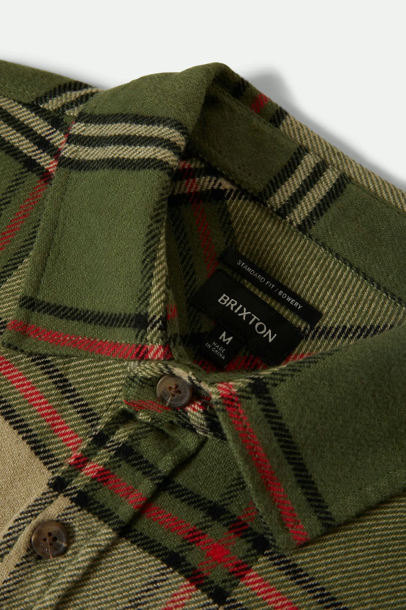 Bowery L/S Flannel - Wild Green/Elm/Adrenaline Rush