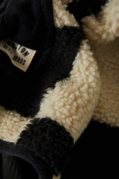 Delilah Sherpa Jacket - Black/Natural