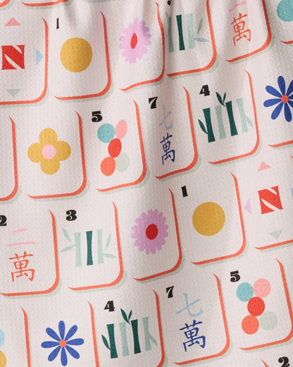 Tile Toss Tea Towel - Mahjong