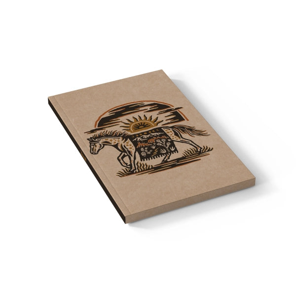 Western Horse Kraft Layflat Notebook Journal