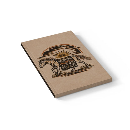 Western Horse Kraft Layflat Notebook Journal