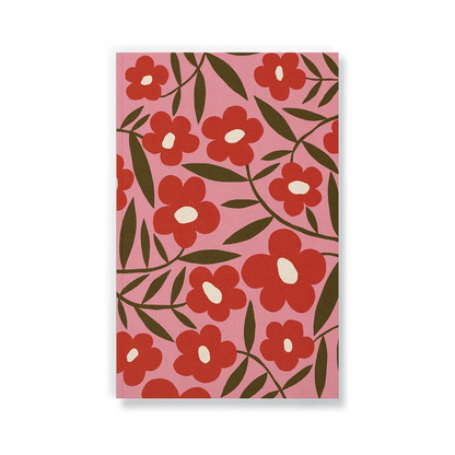 Red Flowers Classic Layflat Notebook