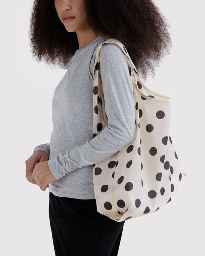 Standard Baggu - Cream & Black Polka Dot
