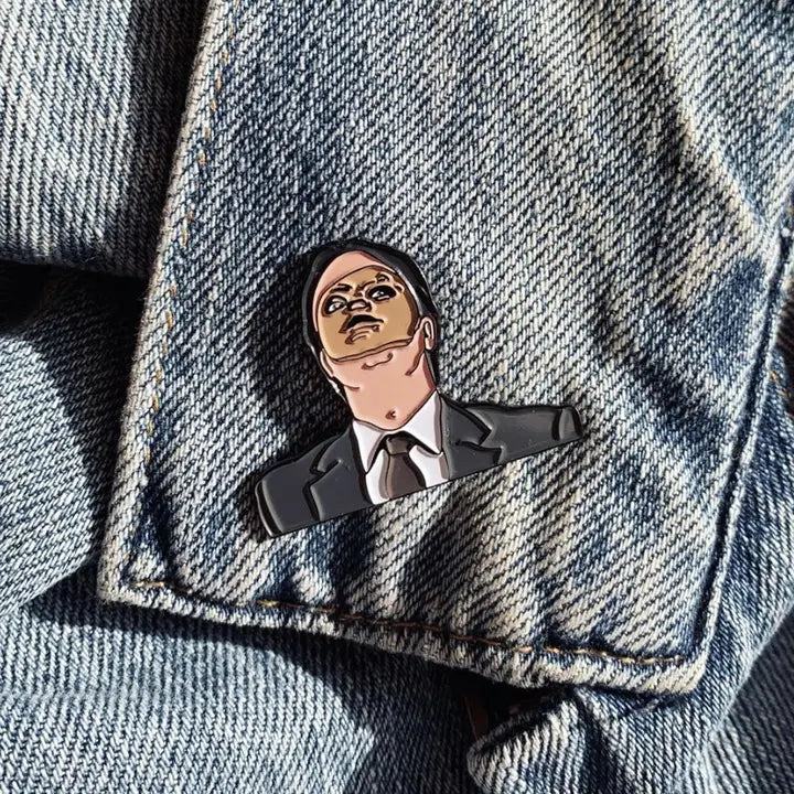 Dwight CPR Mask Enamel Pin