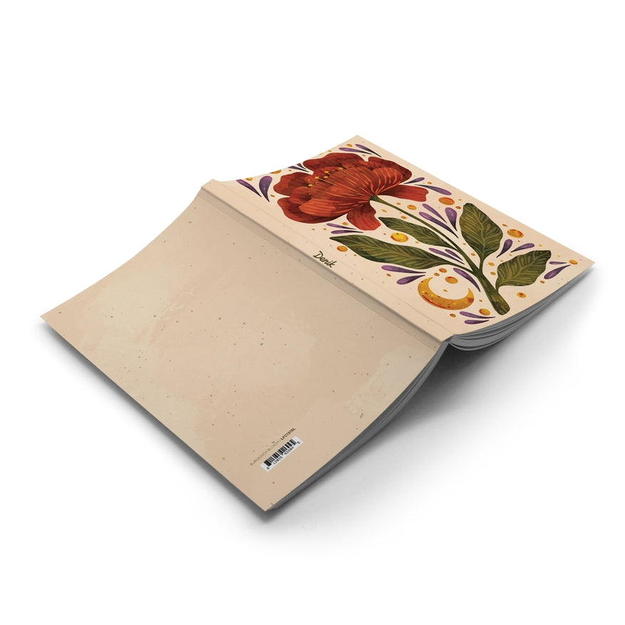 Burgundy Bloom Classic Layflat Notebook