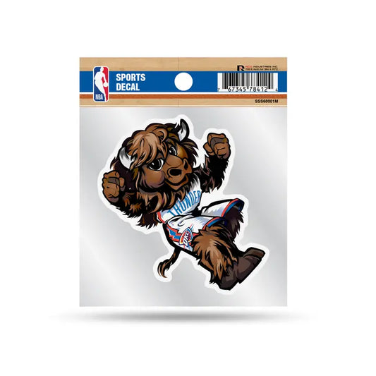 NBA OKC Thunder Mascot 4"x4" Decal