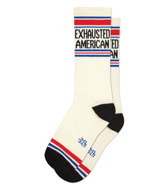 Exhausted American Gym Crew Socks