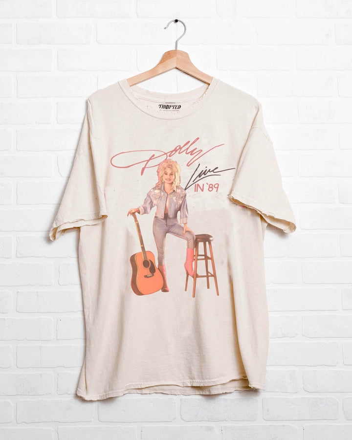 Dolly Parton Live in '89 Thrifted Tee - Off White