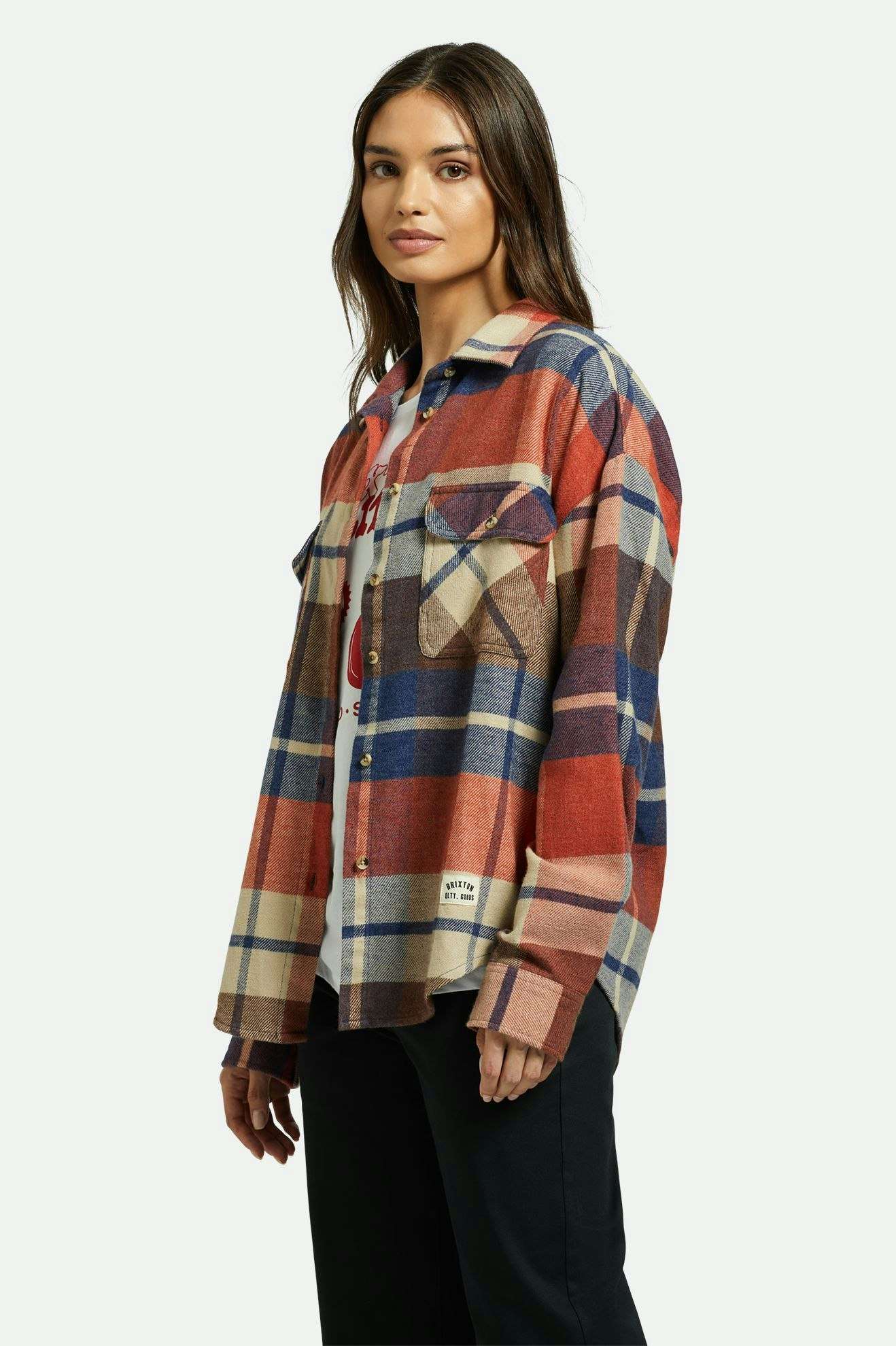 Bowery Women's Classic Flannel - Navy/Mars Red