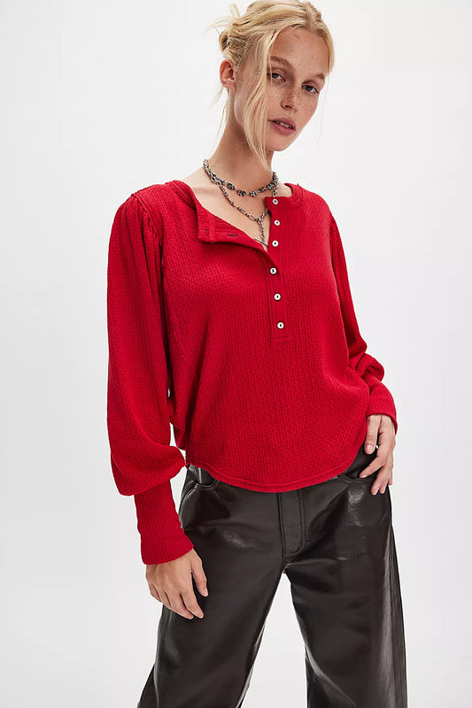 Quinn Knit Top - Salsa
