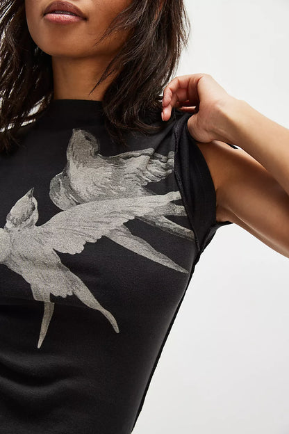 Birds In Flight Tee - Black