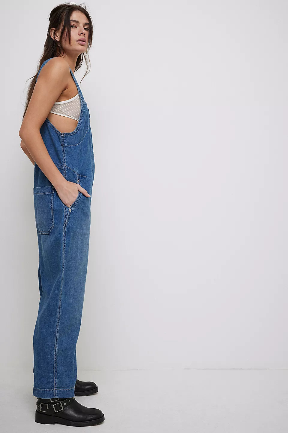 Jude One Piece Overalls - Mid Indigo