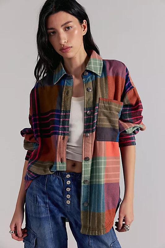 Ashley Plaid Shirt - Ginger Combo