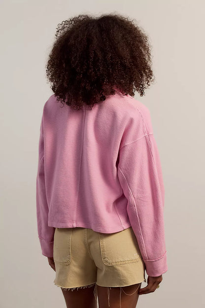 Celeste Quarter Zip Pullover - Hummingbird Pink