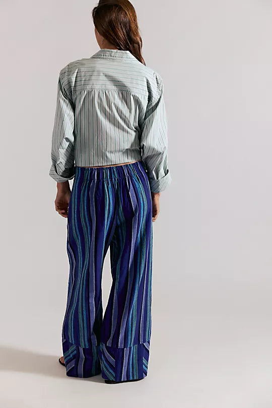 Days End Solar Linen Pant - Navy Combo