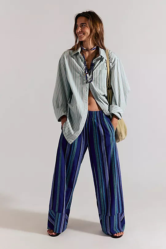 Days End Solar Linen Pant - Navy Combo