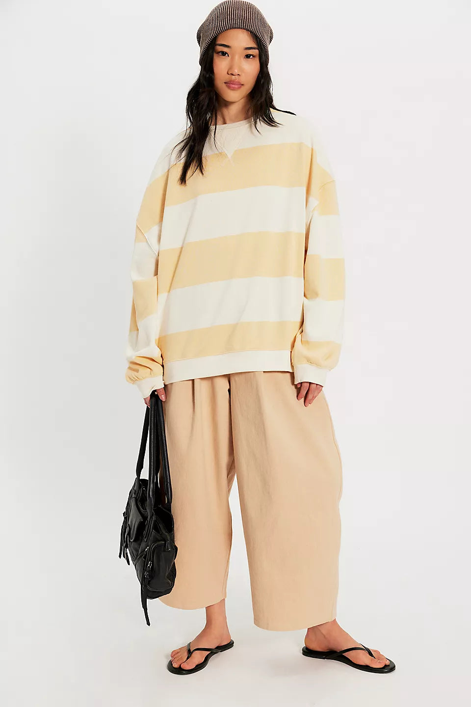 Classic Stripe Crew - Apricot Combo
