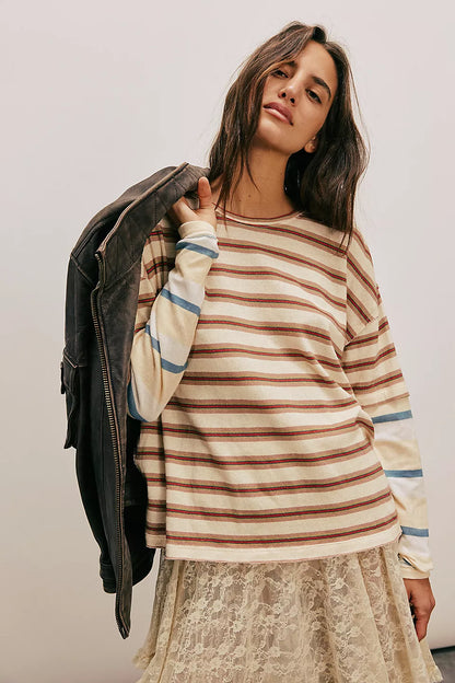 Nina Stripe Long Sleeve -Neutral Combo