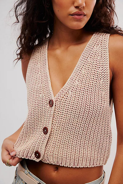 Close To Me Vest - Mellow Rose