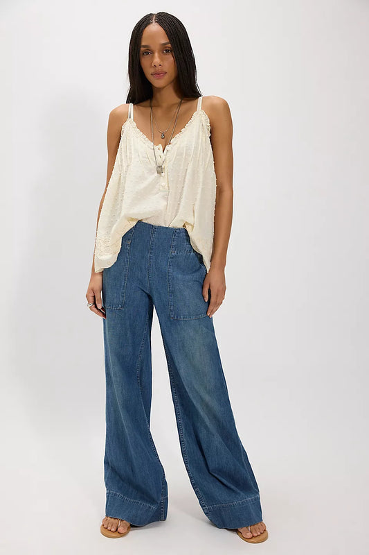 Breezy Denim Pull On Jeans - Cobalt