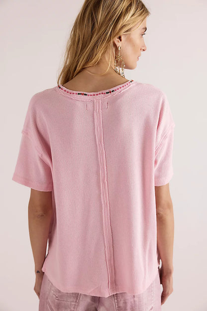 Merry Meowy Tee - Pink Combo