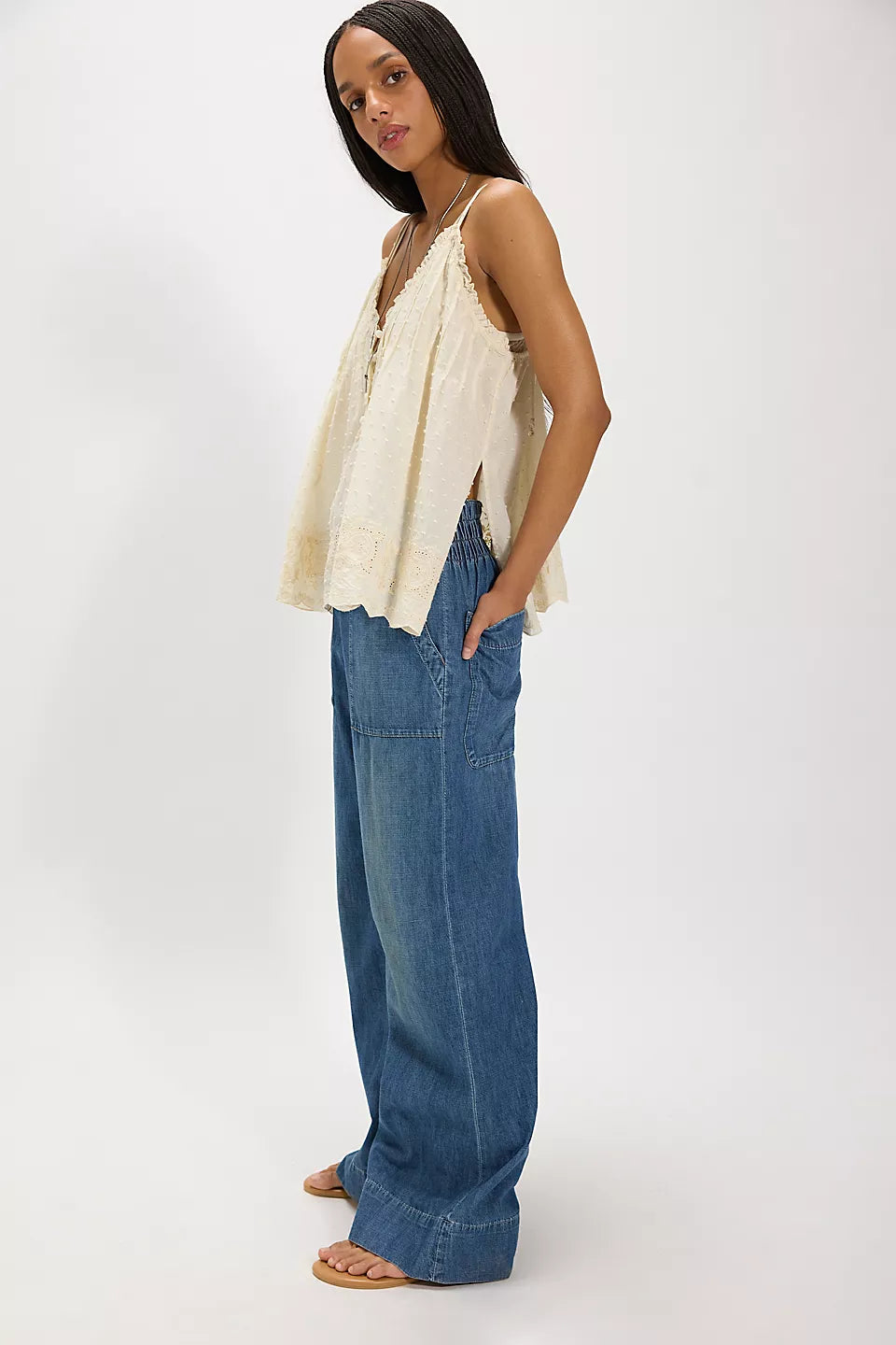 Breezy Denim Pull On Jeans - Cobalt