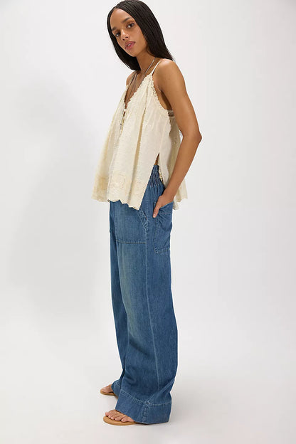 Breezy Denim Pull On Jeans - Cobalt