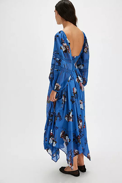 Morning Glory Maxi Dress - Dutch Blue Combo