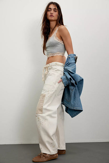 Moxie Low Slung Pull On Barrel - White