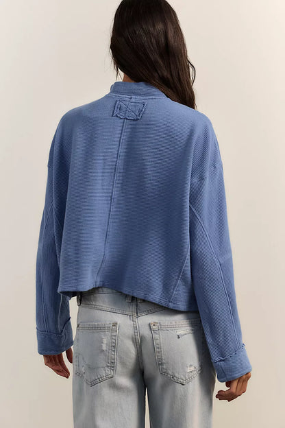 Celeste Quarter Zip Pullover - Blue Riviera