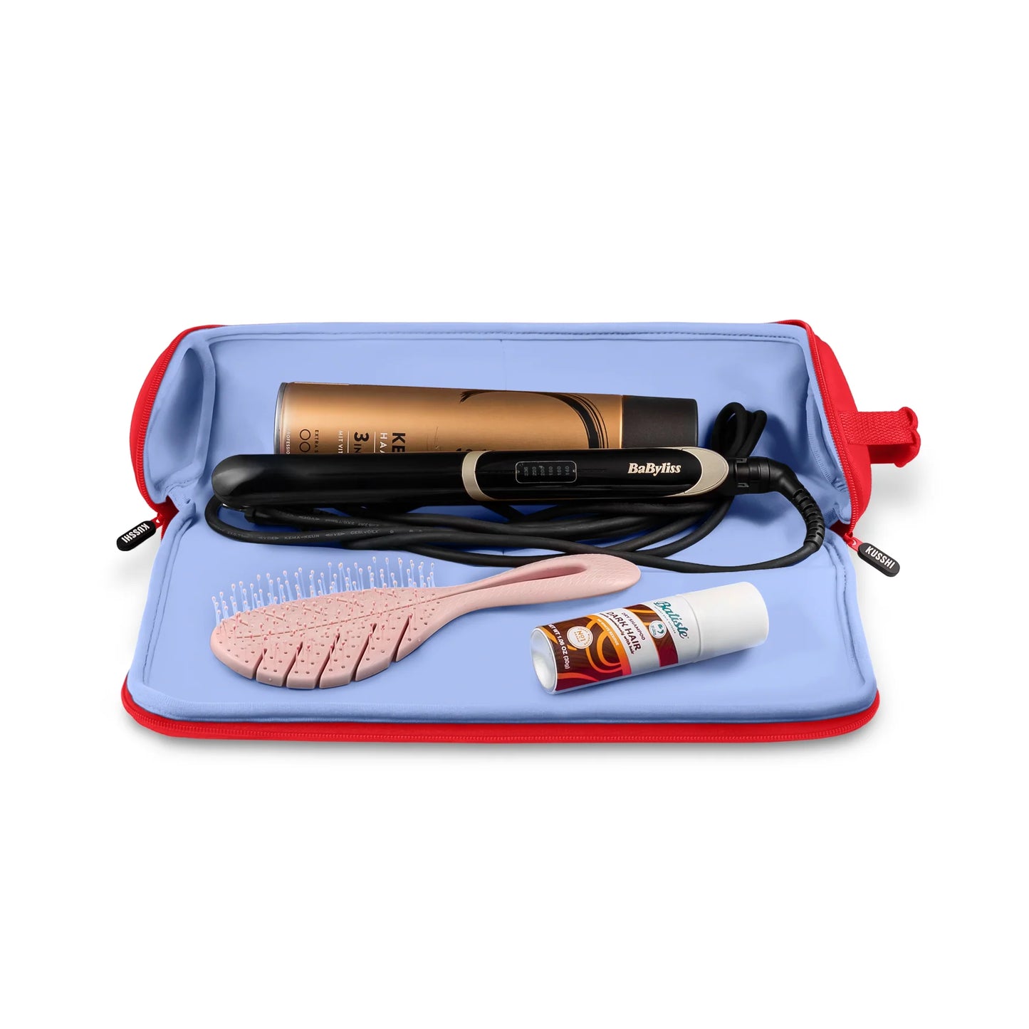 The Hair Tools Case - Coral Red/Periwinkle