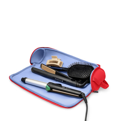The Hair Tools Case - Coral Red/Periwinkle