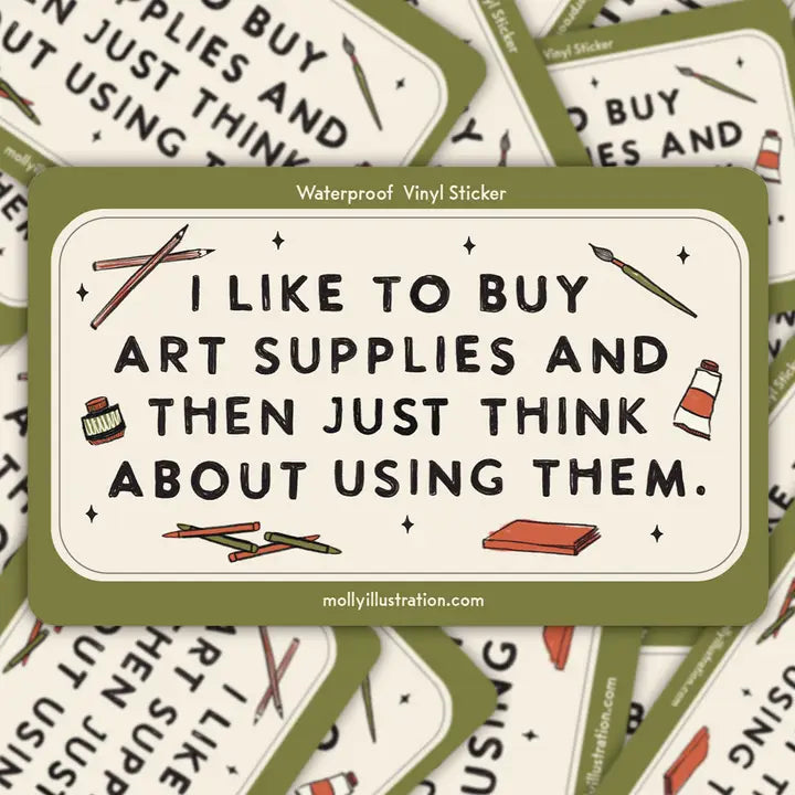 I Like To Buy Art Supplies Sticker