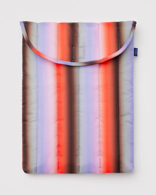 Puffy Laptop Sleeve 13"/14" - Gradient Stripe Poppy & Lilac