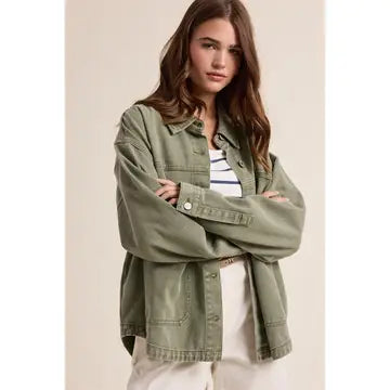 Denim Chore Jacket - Olive